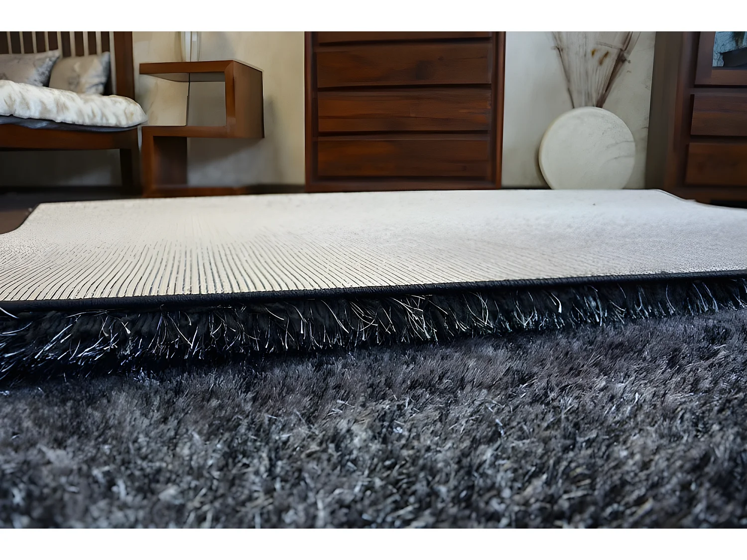 Tapijt Shaggy SPACE 3D B315 zwart/grijskleuring 80x150 cm