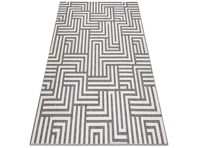 Tappeto SPRING 20421332 labirinto, di corda, ad anello - cremă / grig 200x290 cm