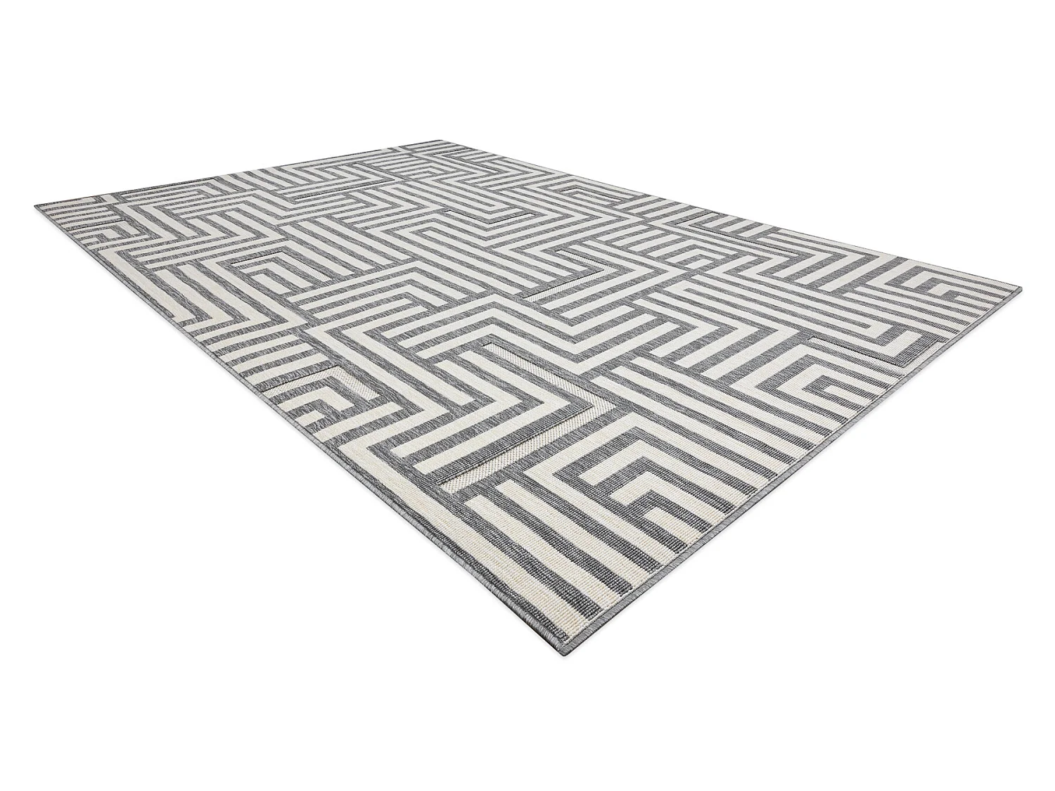 Tappeto SPRING 20421332 labirinto, di corda, ad anello - cremă / grig 200x290 cm