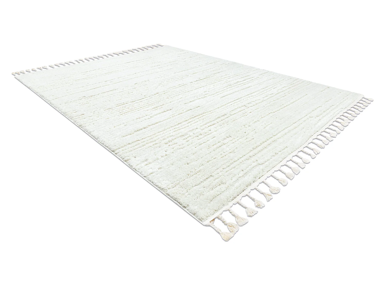 Tapijt SEVILLA AC53B strips , prążki wit Kwastjes berbery Marokkaans 200x290 cm