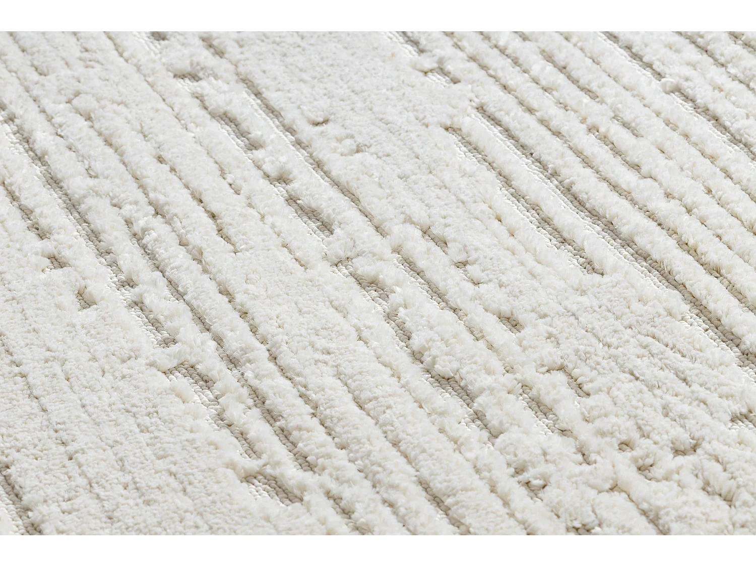 Tapijt SEVILLA AC53B strips , prążki wit Kwastjes berbery Marokkaans 200x290 cm