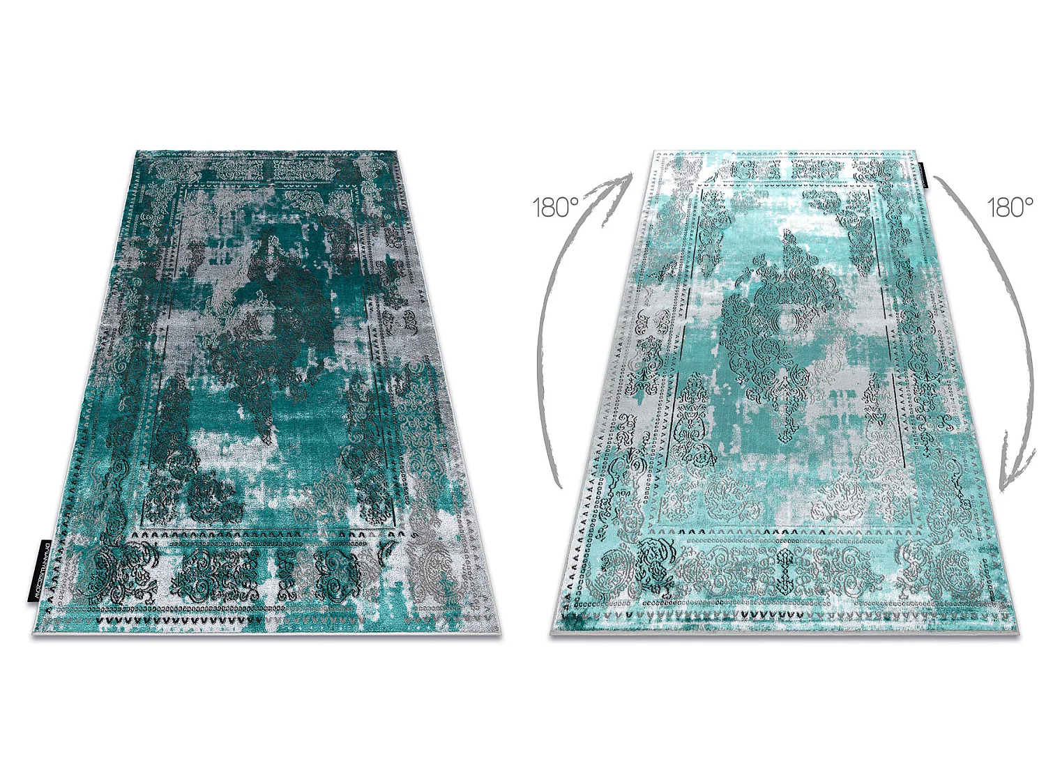 Tapis DE LUXE moderne 6827 Abstraction, vintage - Structural vert / gr 120x170 cm