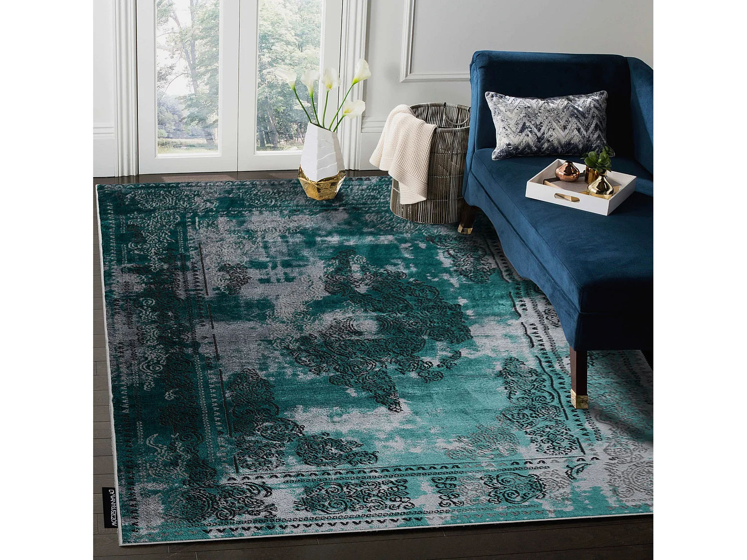 Tapis DE LUXE moderne 6827 Abstraction, vintage - Structural vert / gr 120x170 cm