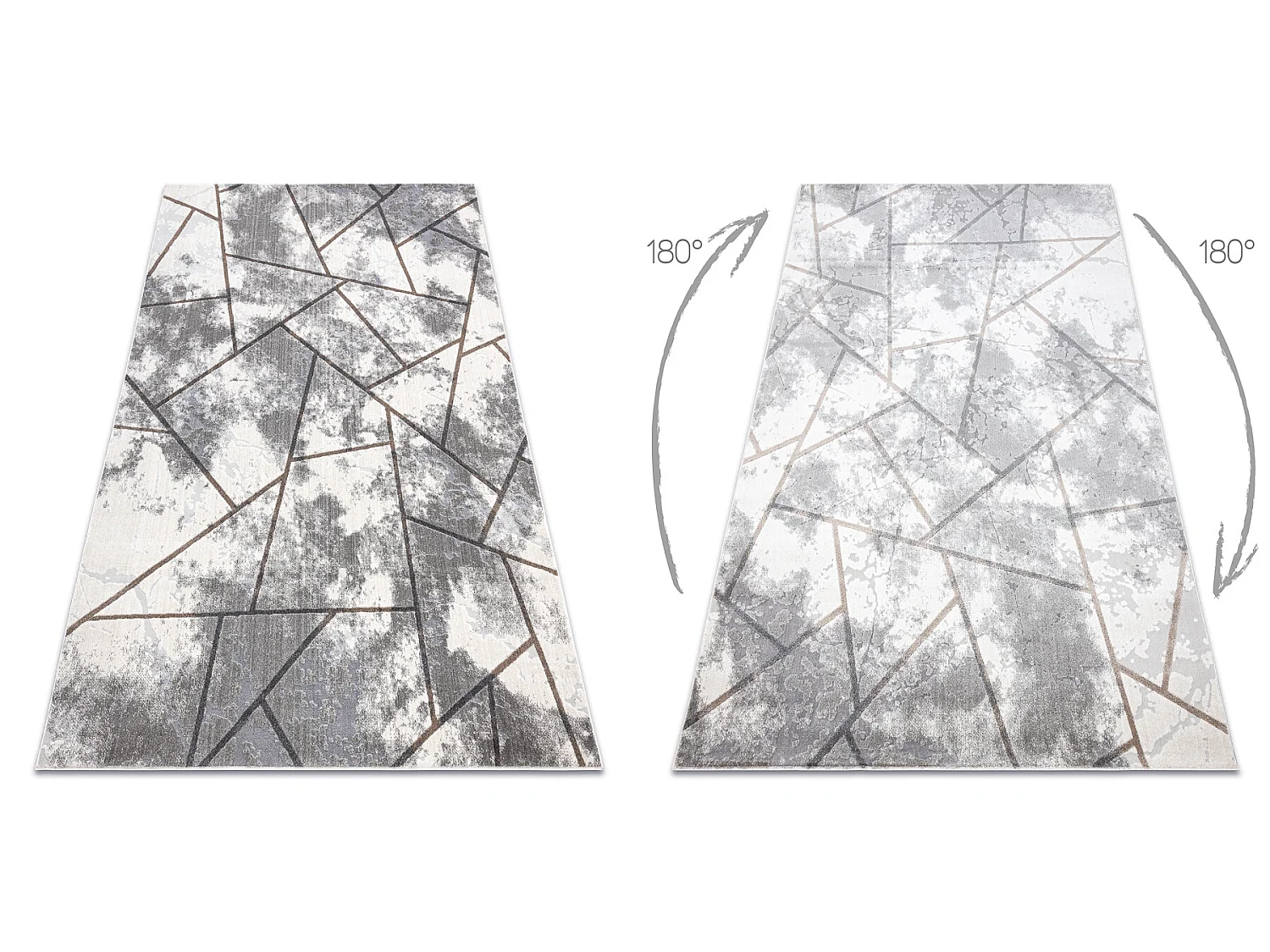 Tapijt NOBLE modern 1518 67 Versleten , geometrisch , Structureel, twe 80x150 cm