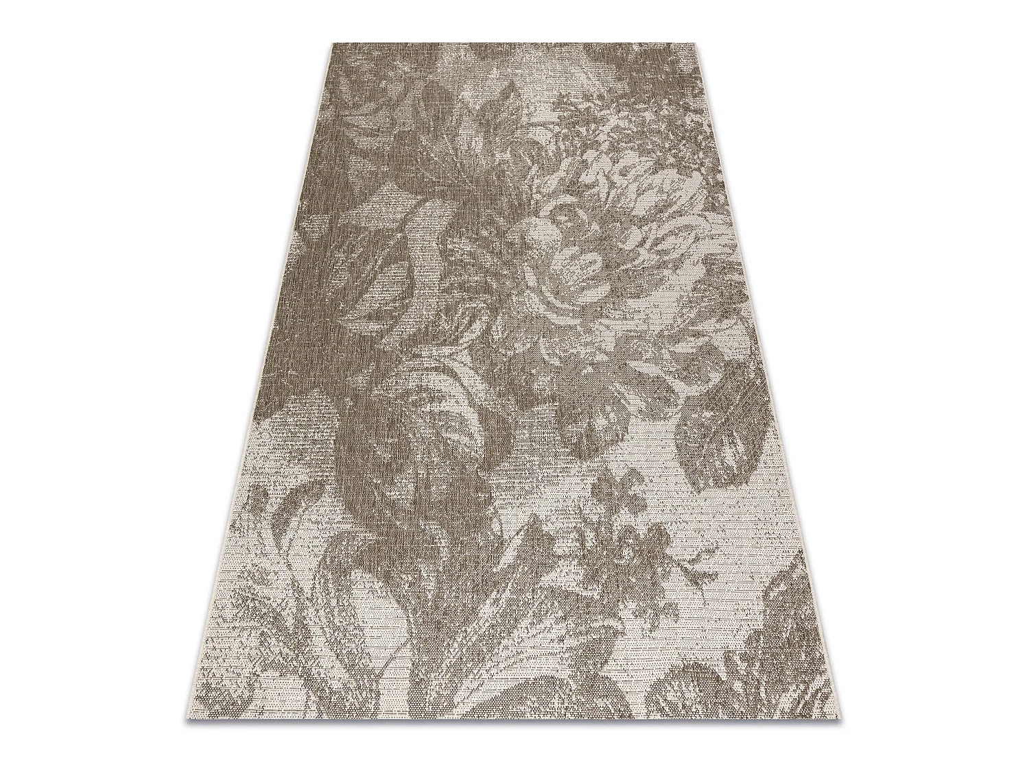 TAPIS EN CORDE SIZAL FLOORLUX 20491 FLEURS szampański / gris foncé  200x290 cm