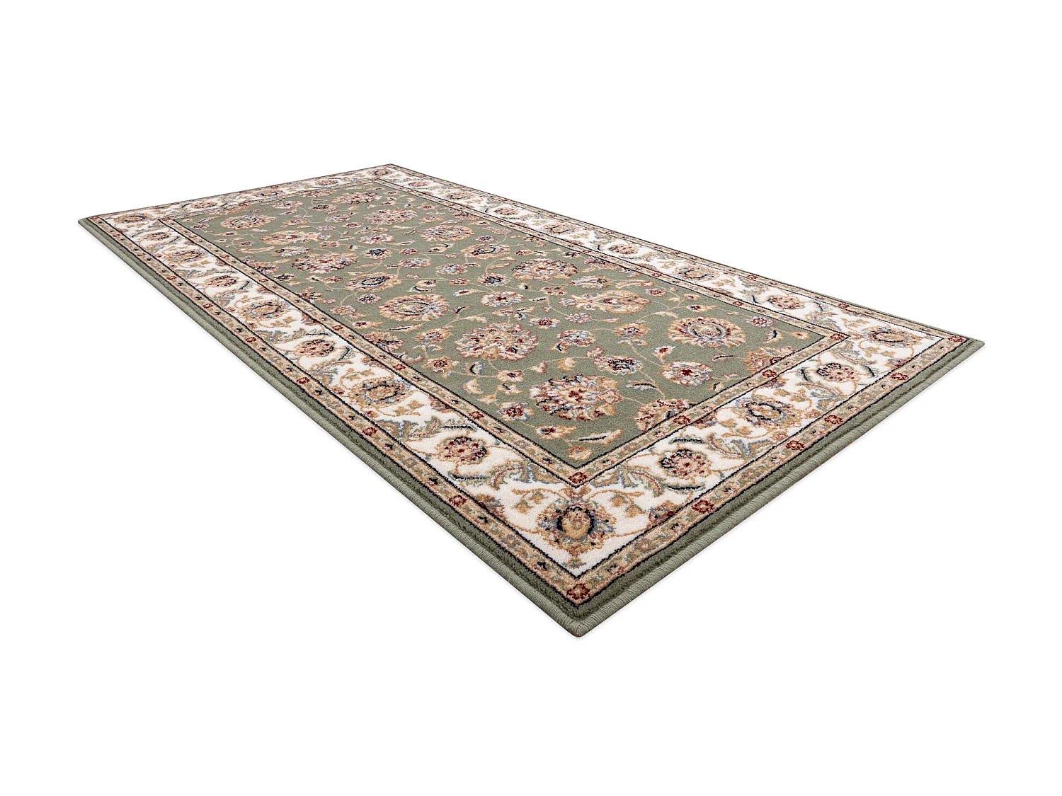 Tapis NAIN Ornement, cadre 7338/51088 vert / beige 80x150 cm