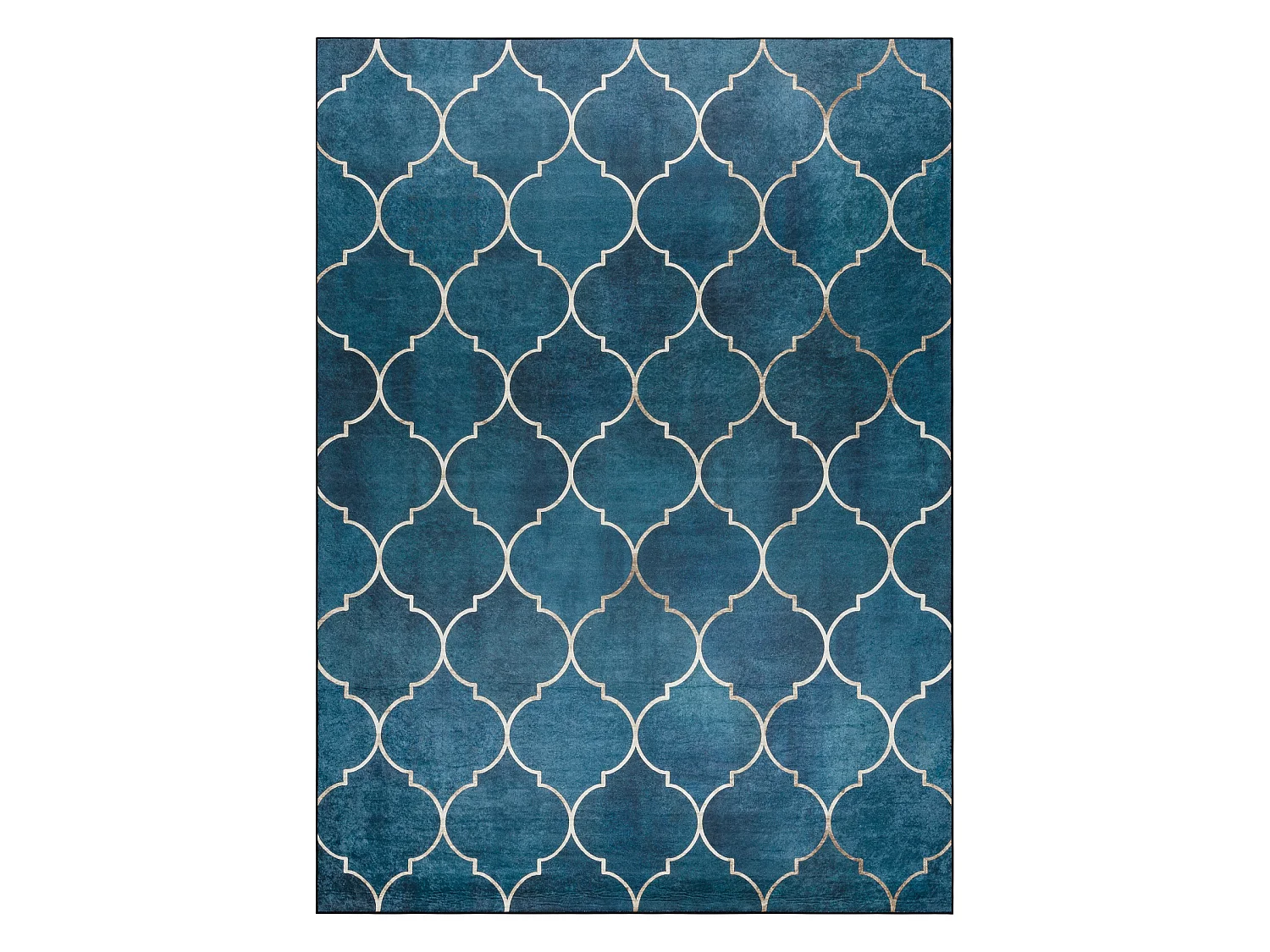 ANDRE 1181 tapijt wasbaar klaver Marokkaanse antislip - blauw 120x170 cm