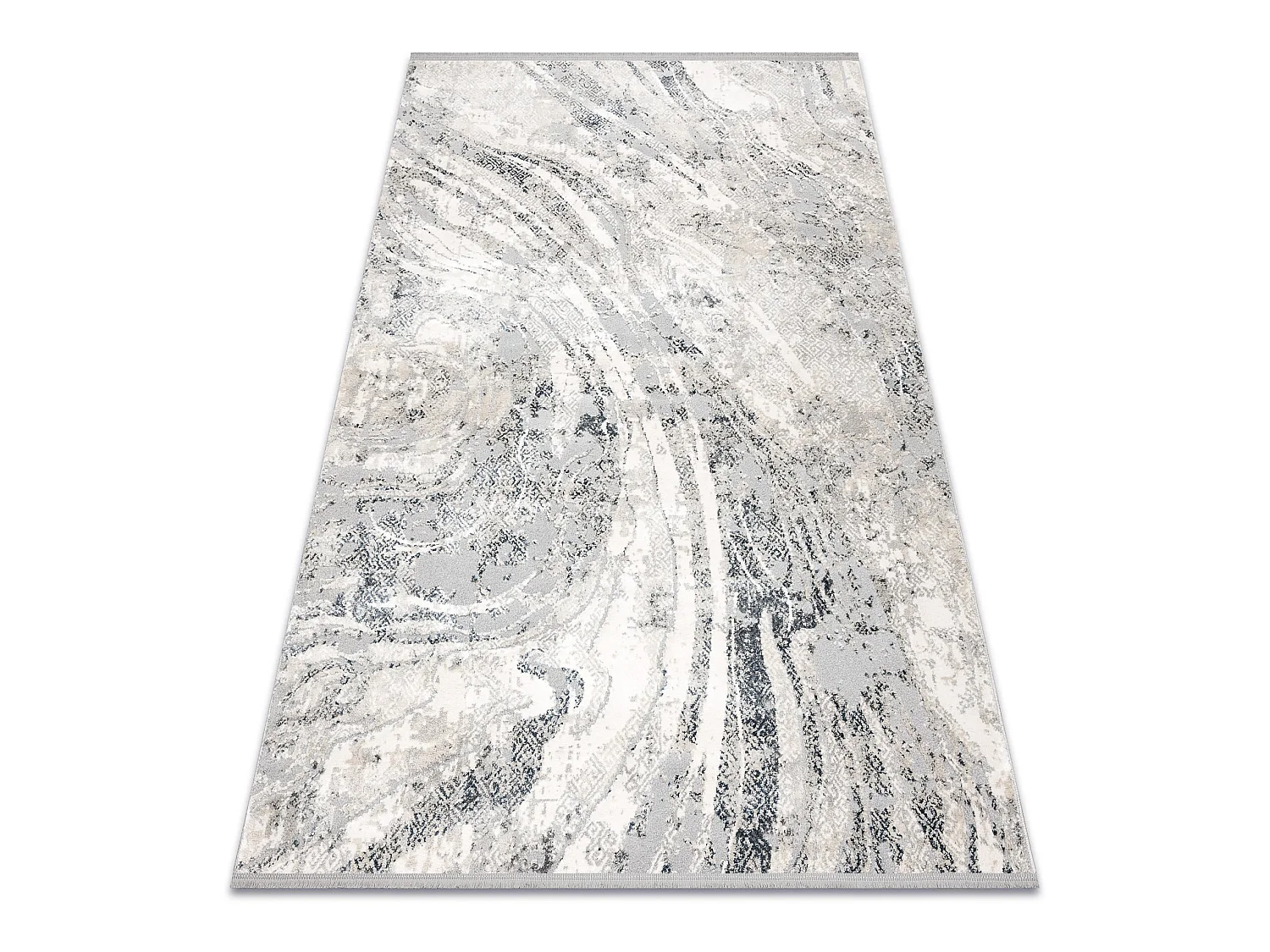 Tapis TULS structural, franges 51328 vintage, abstraction ivoire / gri 200x290 cm