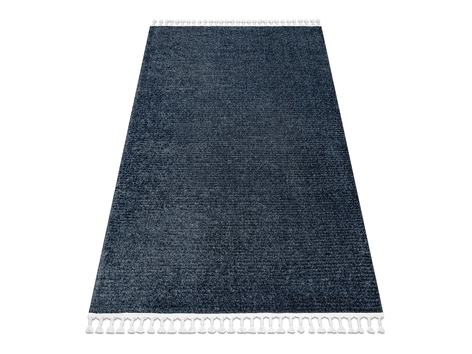 Tapijt SEVILLA PC00B strips , prążki blauw Kwastjes berbery Marokkaa 140x190 cm