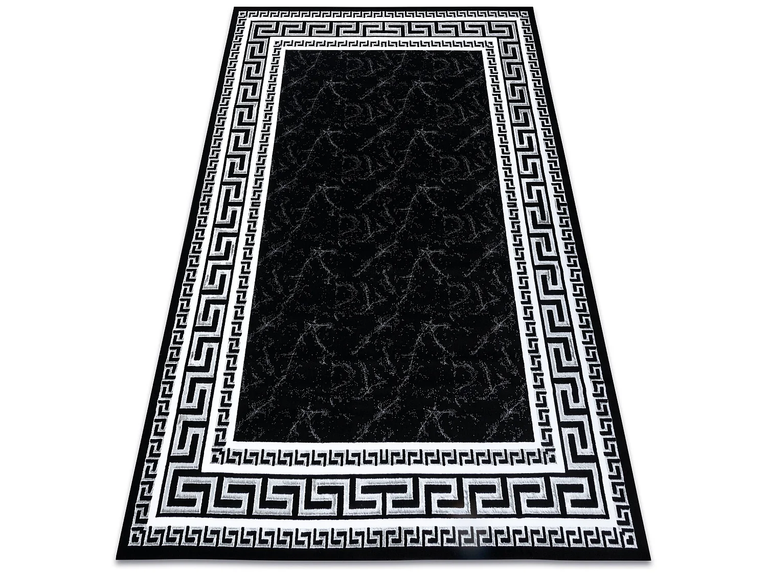 Tappeto GLOSS moderno 2813 87 elegante, telaio, greco nero / grigio 140x190 cm