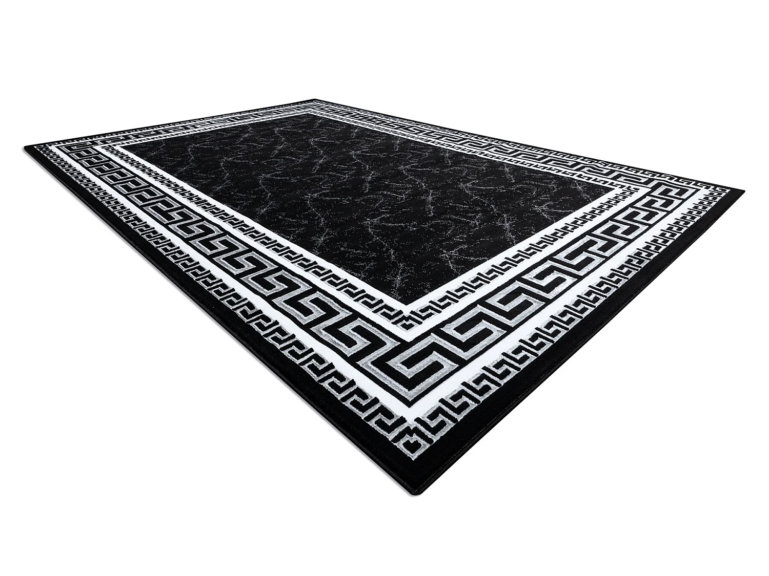 Tappeto GLOSS moderno 2813 87 elegante, telaio, greco nero / grigio 140x190 cm