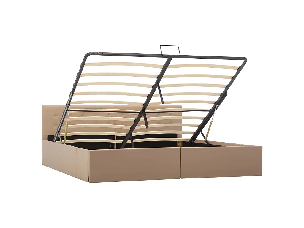 Lit-180x200 cm à rangement Cappuccino Similicuir EGGB83659