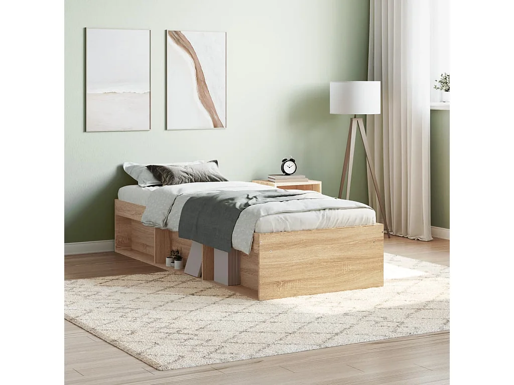Lit-75x190 cm chêne sonoma petit simple EGGB56353