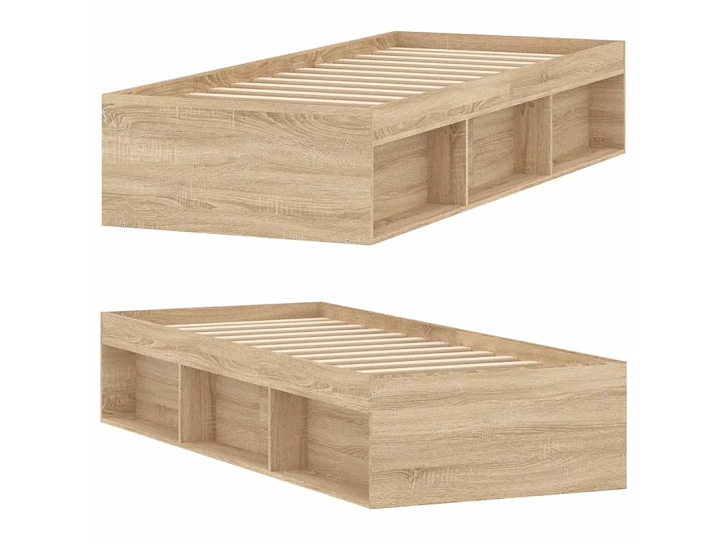 Lit-75x190 cm chêne sonoma petit simple EGGB56353