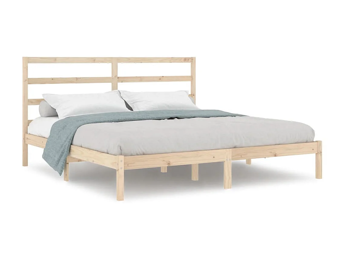 Lit-200x200 cm Bois de pin massif EGGB90262