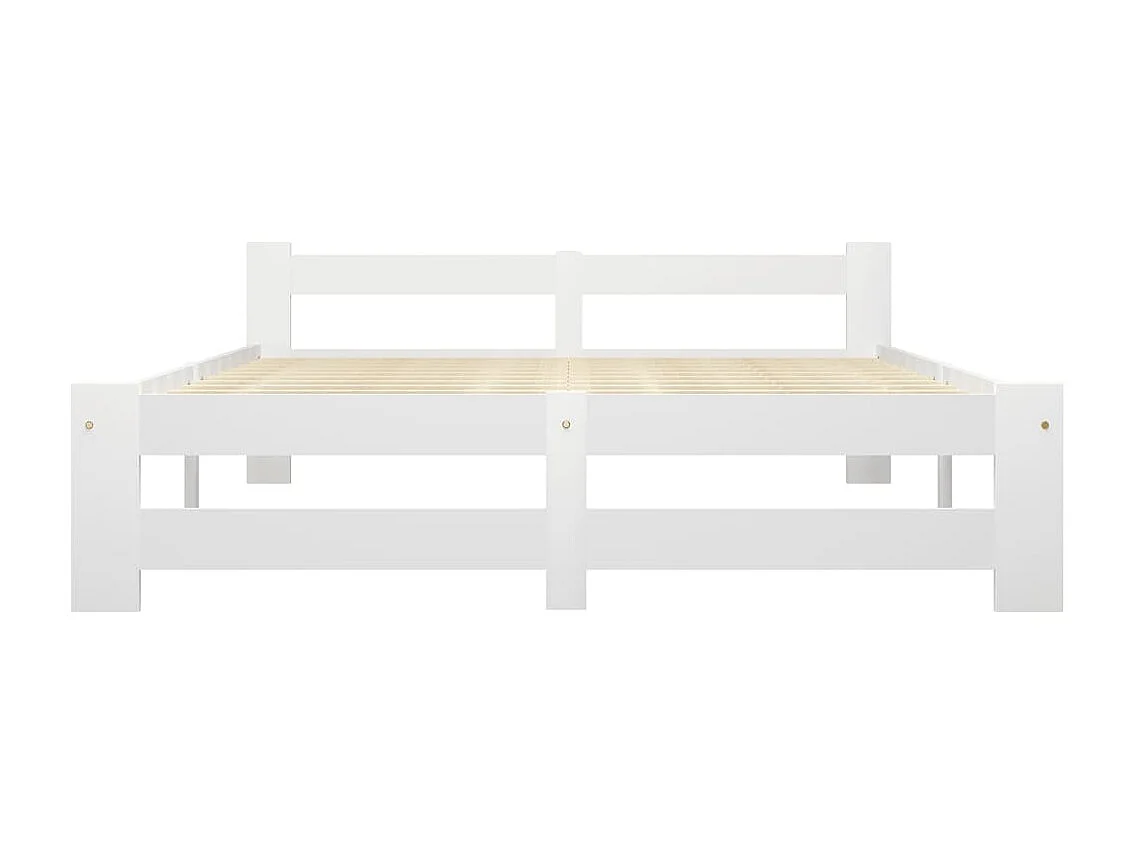 Lit-120x200 cm Blanc Bois de pin massif EGGB44770