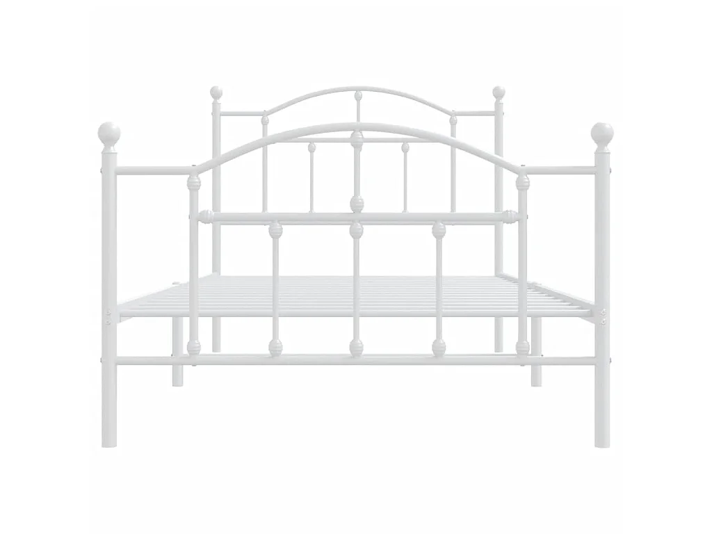 Cama com cabeceira e pés 100x190 cm metal branco PT823680