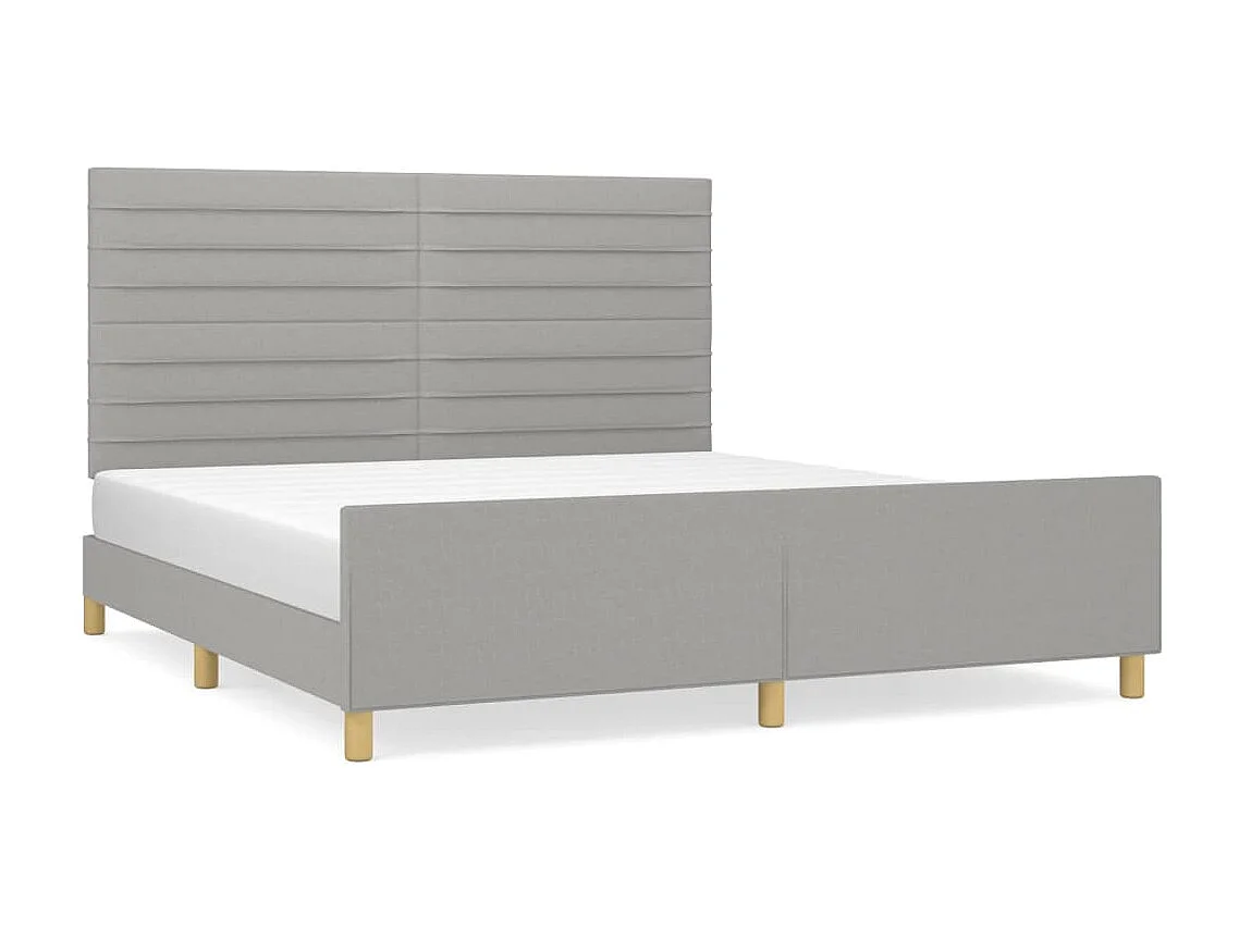 Cama 160x200 cm con cabecero tela gris claro ES98065