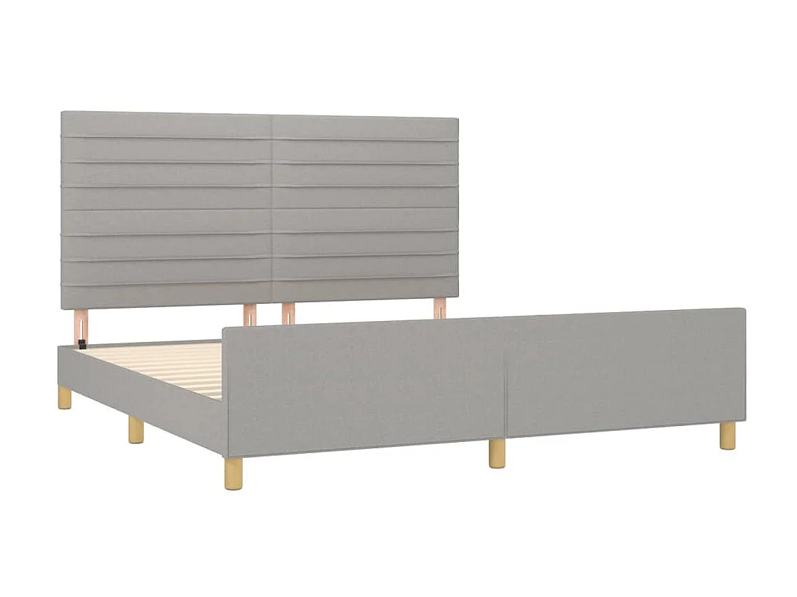 Lit-160x200 cm avec tête de lit Gris clair Tissu EGGB70660