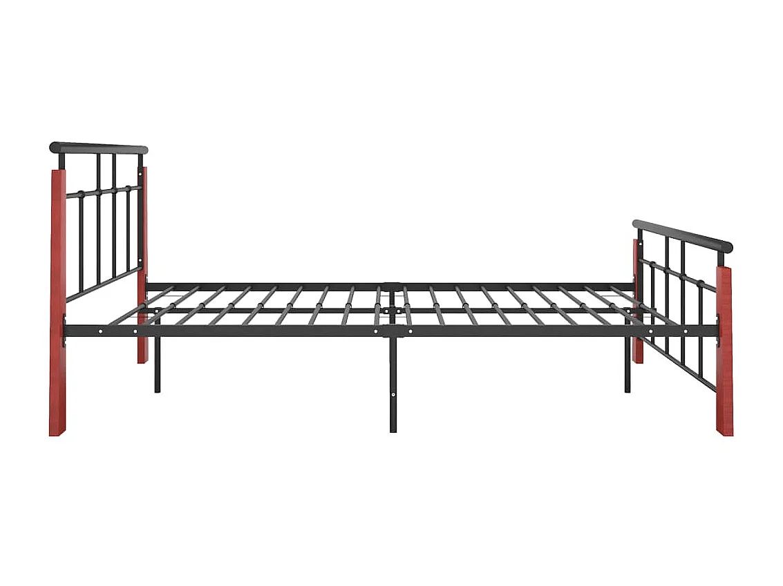 Cama 120x200 cm metal y madera maciza de roble ES70813