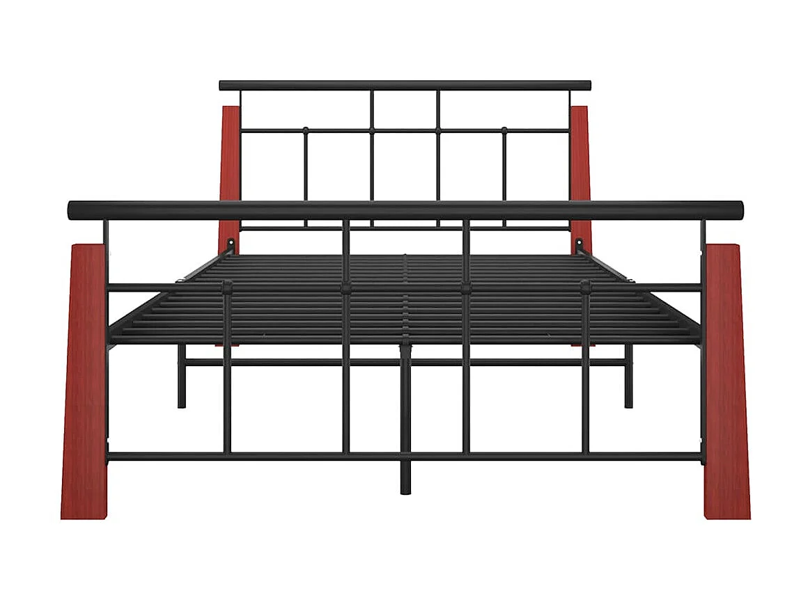 Lit-120x200 cm Métal et bois de chêne massif EGGB20440