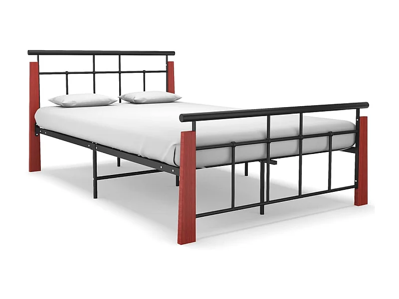 Cama 120x200 cm metal/madeira de carvalho maciça PT444594