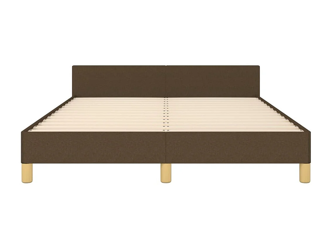 Lit-140x190 cm avec tête de lit Marron foncé Tissu EGGB78455