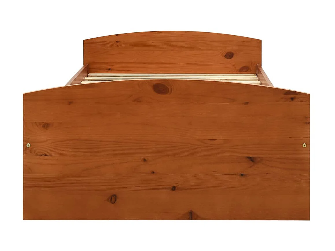 Cama 90x200 cm 2 cajones madera pino marrón miel ES65804