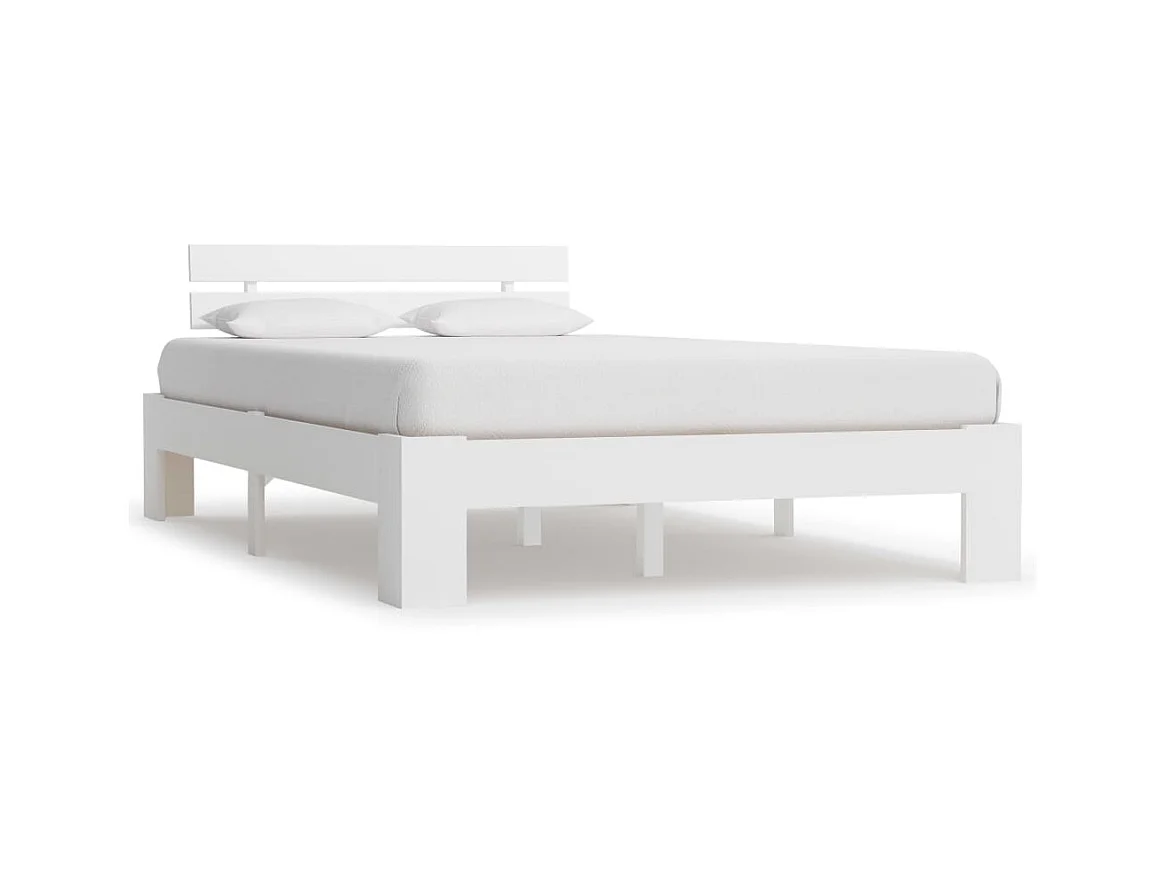 Lit-120x200 cm Blanc Bois de pin massif EGGB64476
