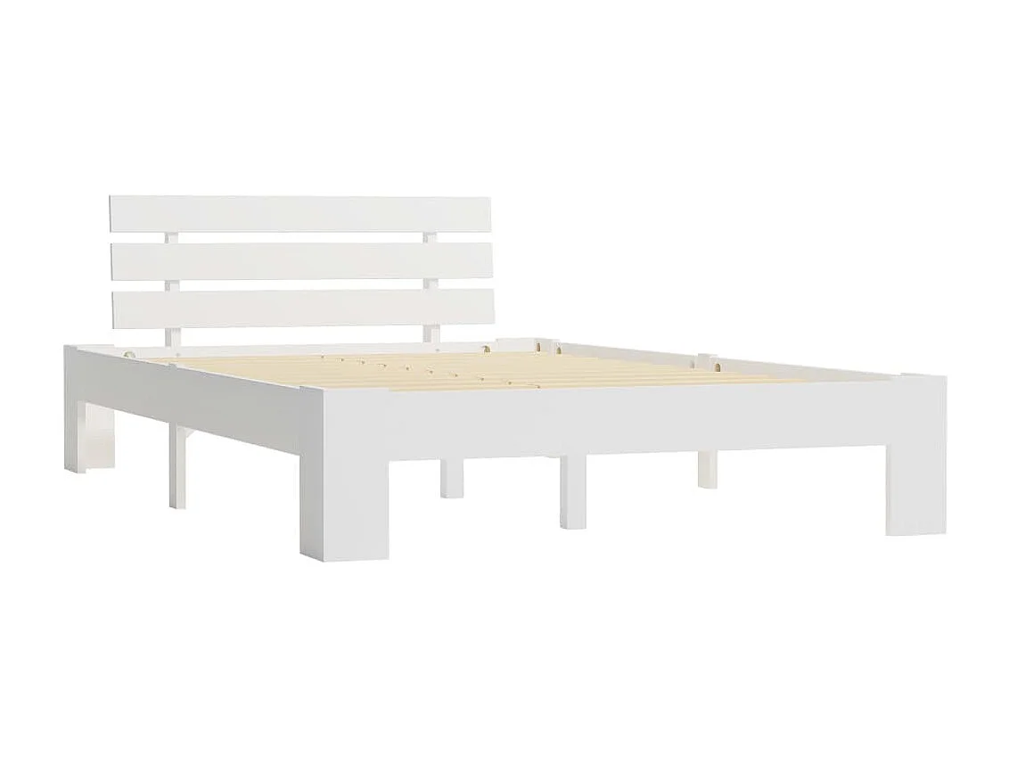 Cama 120x200 cm pinho maciço branco PT150865