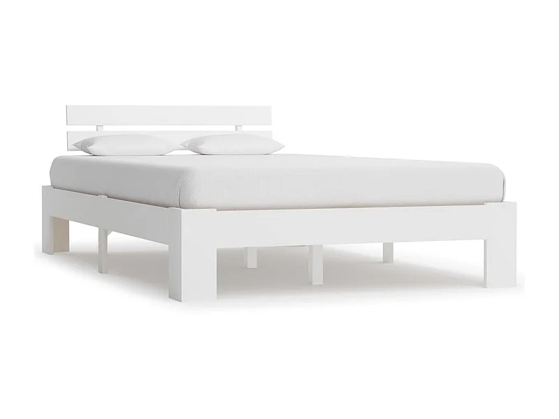 Cama 120x200 cm pinho maciço branco PT150865