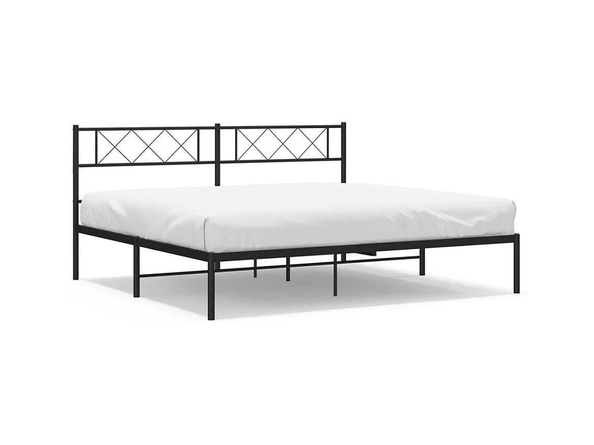 Cama 180x200 cm con cabecero metal negro ES14134