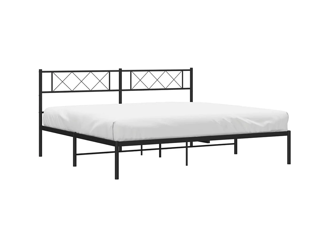 Cama 180x200 cm con cabecero metal negro ES14134