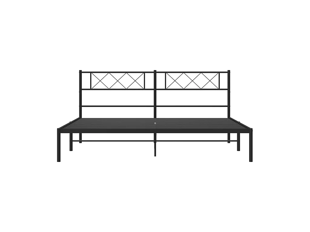 Cama 180x200 cm con cabecero metal negro ES14134