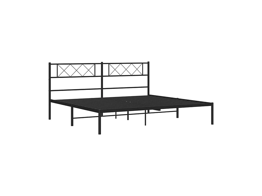 Cama 180x200 cm con cabecero metal negro ES14134