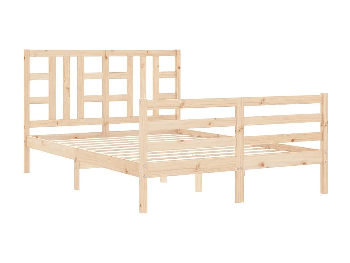 Lit-135x190 cm avec tête de lit double bois massif EGGB22534