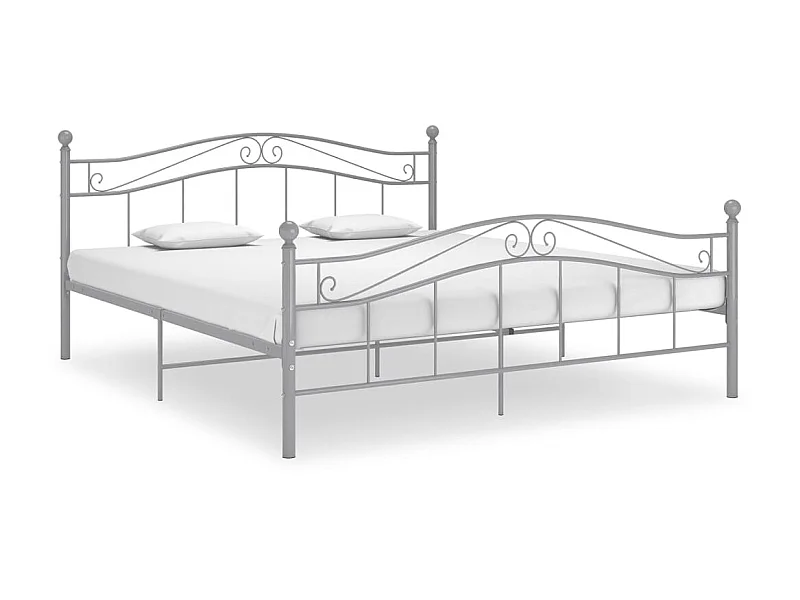 Cama - 200x200 cm metal cinzento PT888765