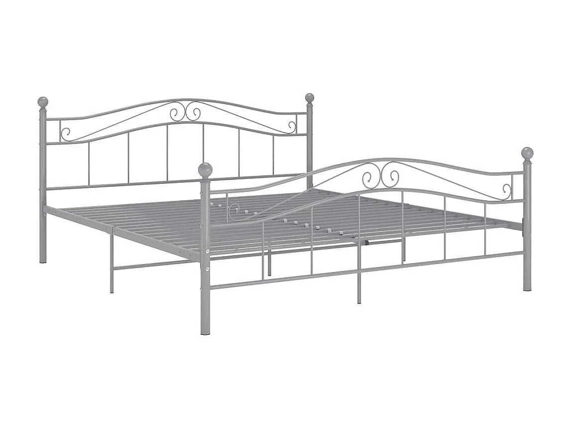 Cama - 200x200 cm metal cinzento PT888765