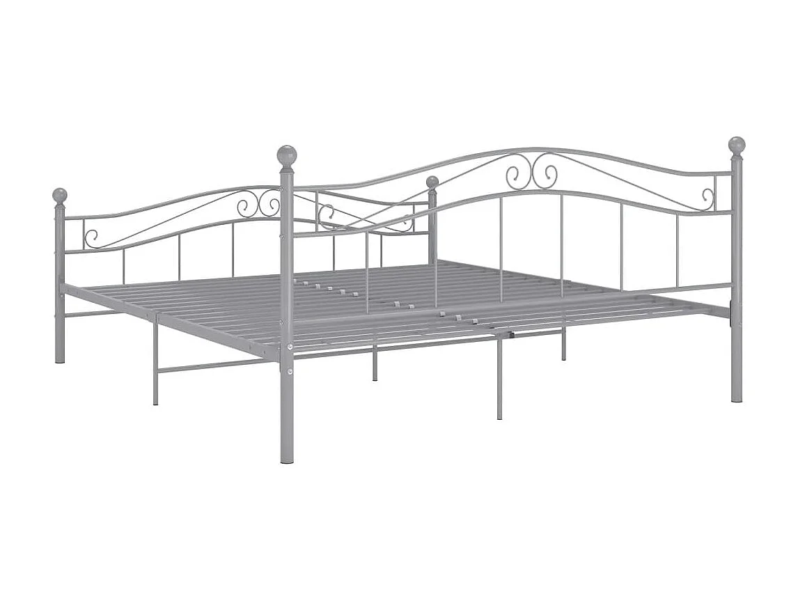 Cama - 200x200 cm metal cinzento PT888765
