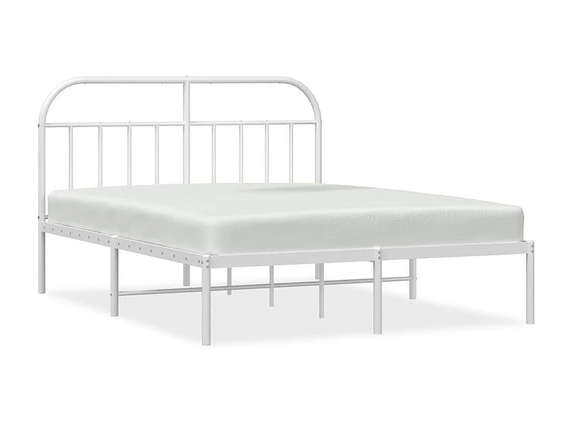 Cama com cabeceira 140x200 cm metal branco PT872826