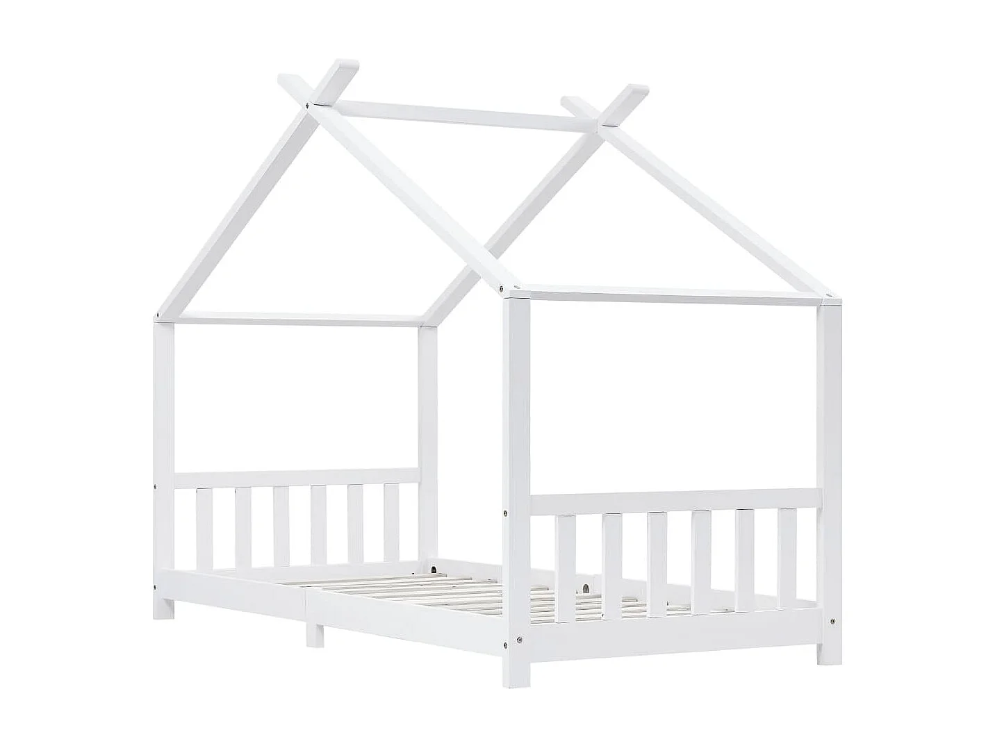 Lit-90x200 cm d'enfant Blanc Bois de pin massif EGGB93240