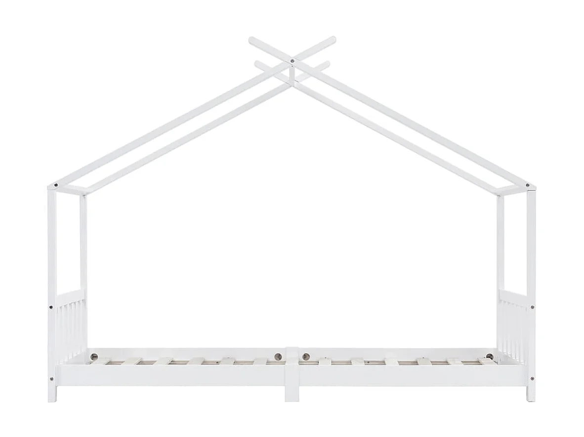 Lit-90x200 cm d'enfant Blanc Bois de pin massif EGGB93240