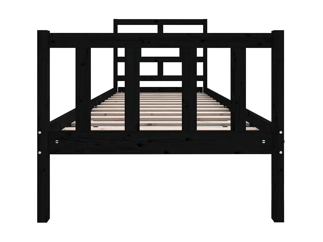 Cama 75x190 cm madera maciza de pino negro ES30586