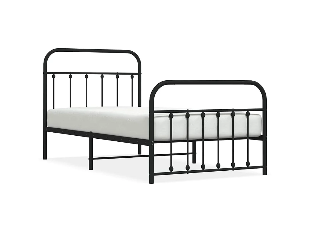 Bedframe met hoofd- en voeteneinde metaal zwart 100x190 cm NL75335
