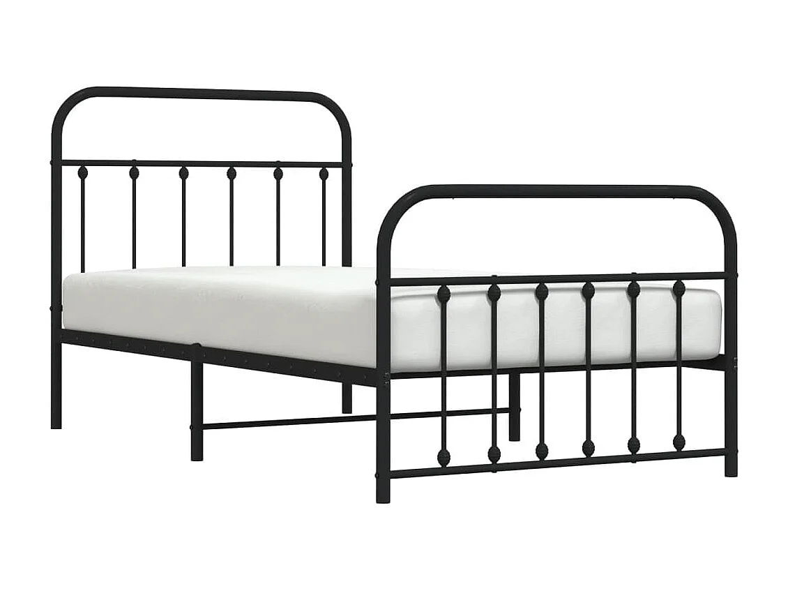 Bedframe met hoofd- en voeteneinde metaal zwart 100x190 cm NL75335