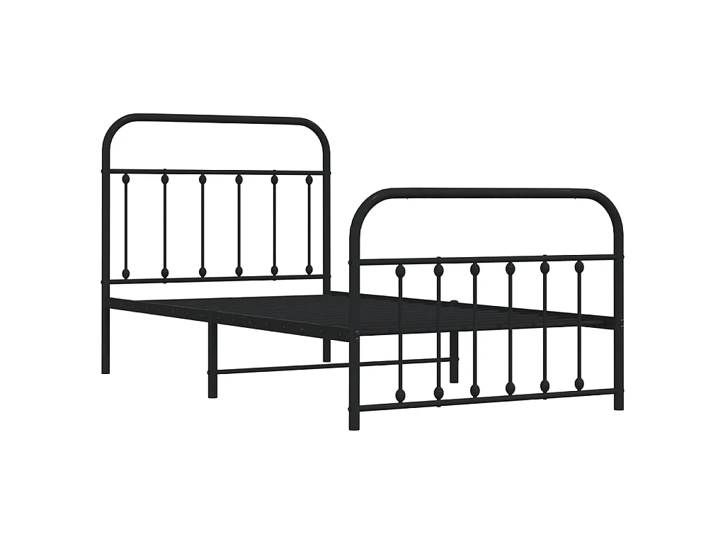 Bedframe met hoofd- en voeteneinde metaal zwart 100x190 cm NL75335