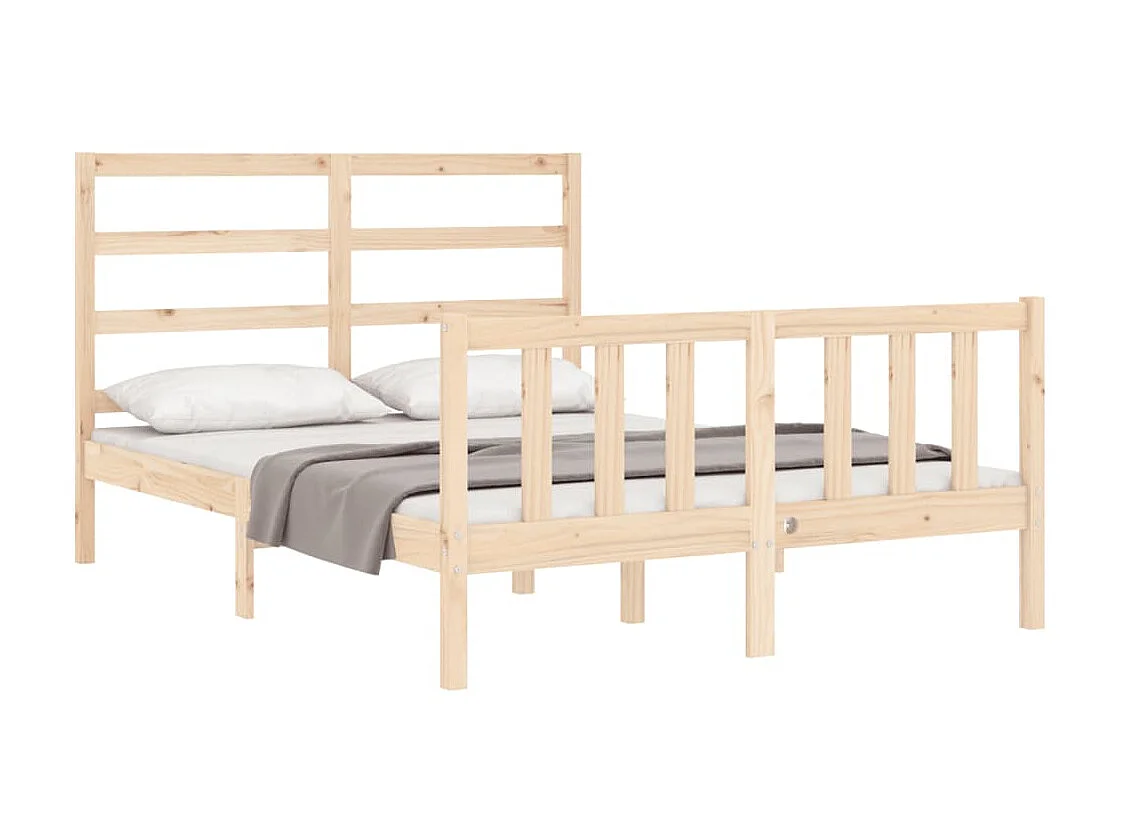 Bedframe met hoofdbord massief hout 120x200 cm NL96535