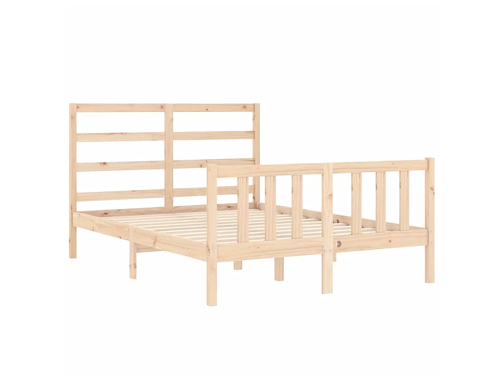 Bedframe met hoofdbord massief hout 120x200 cm NL96535