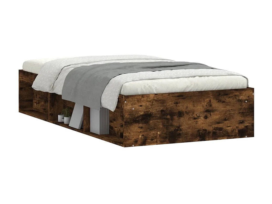 Cama 90x200 cm carvalho fumado PT385098