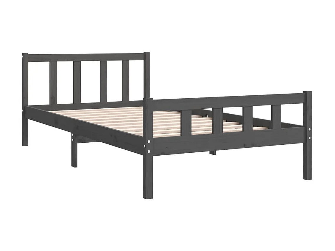 Lit-100x200 cm Gris Bois massif EGGB25599